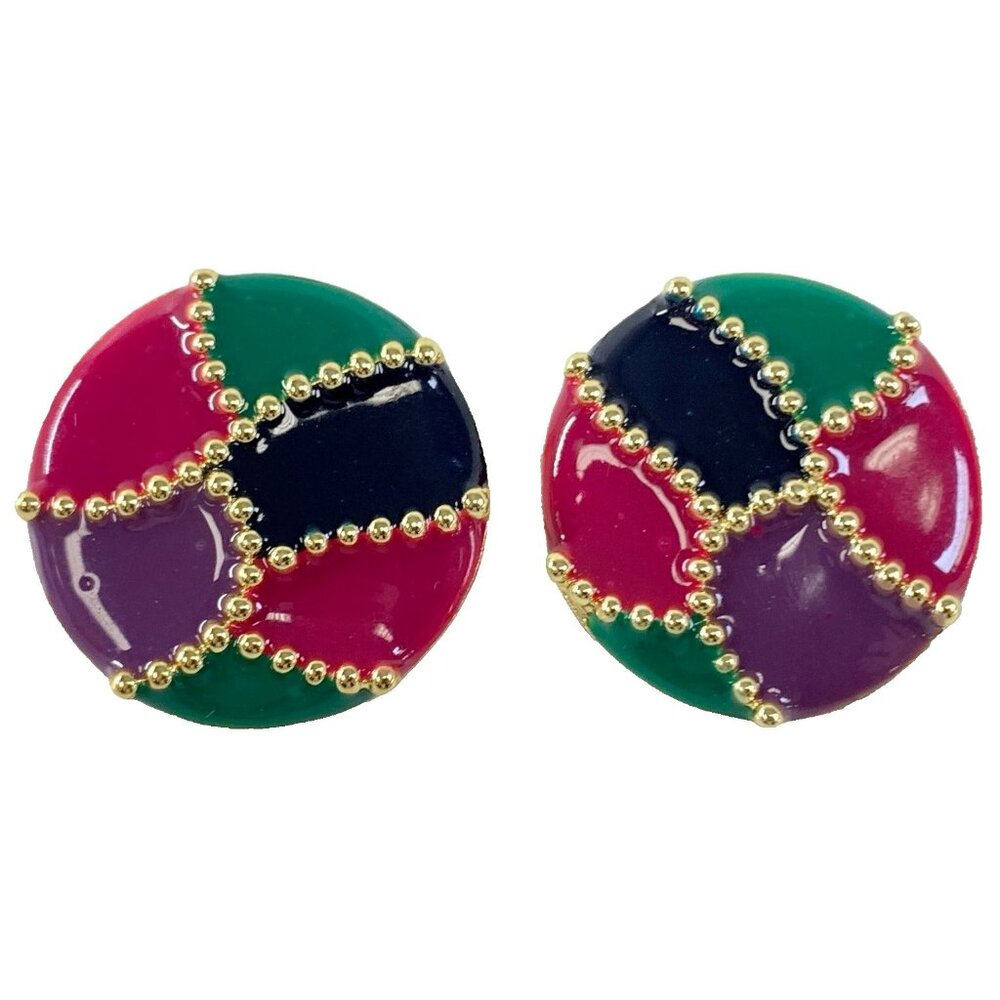 Vintage Don Lin Enameled Post Earrings
